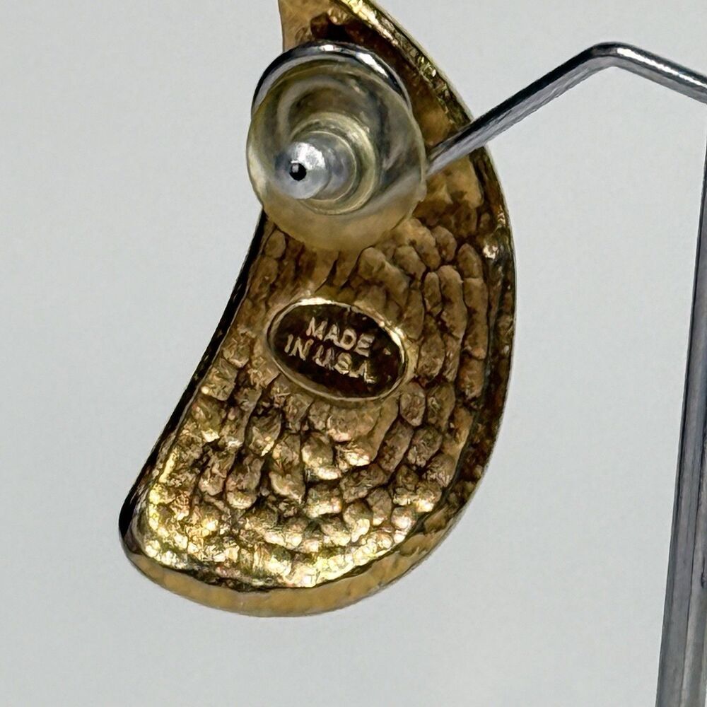 Vintage Enamel Teardrop Earrings Gold Tone Purple Green Blue Abstract Art - Picture 6 of 16